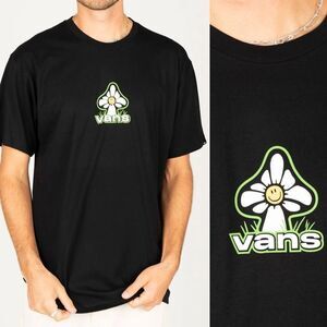Vans Men's unisex Mushbloom retro Fun Guy black graphic T-shirt 100% cotton M